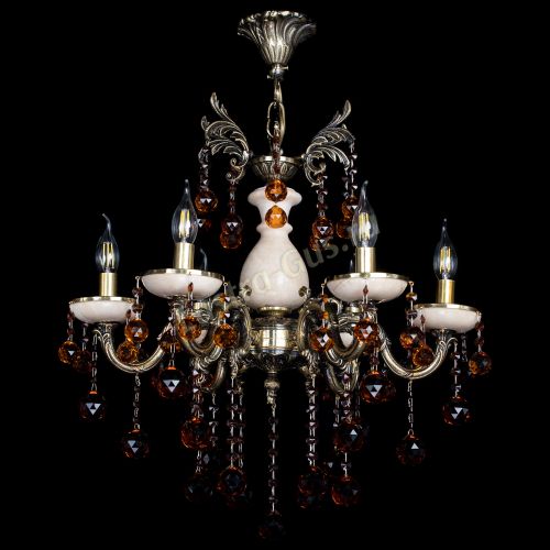 Люстра бронзовая Алфея №5 с камнем шар чайная в Воронеже Гусь Хрустальный