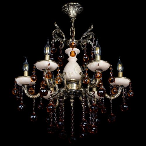 Люстра бронзовая Алфея №5 с камнем шар чайная в Воронеже Гусь Хрустальный