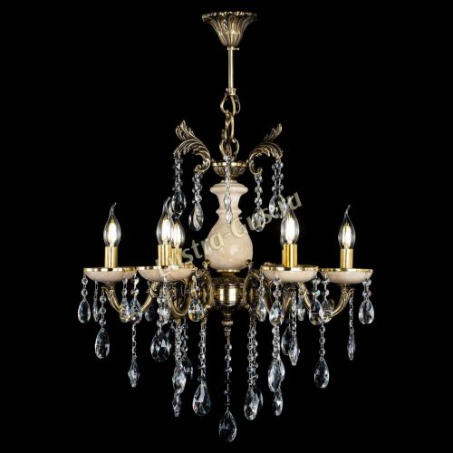 Люстра бронзовая Алфея №6 с камнем шар в Воронеже Гусь Хрустальный
