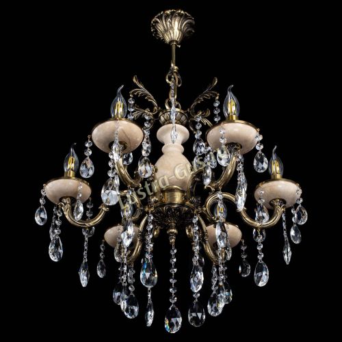 Люстра бронзовая Алфея №6 с камнем шар в Воронеже Гусь Хрустальный