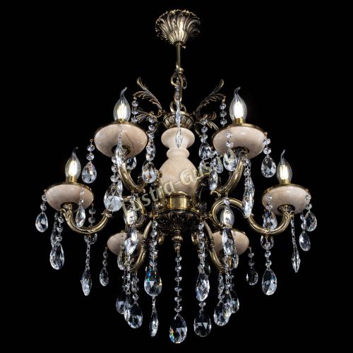 Люстра бронзовая Алфея №6 с камнем шар в Воронеже Гусь Хрустальный