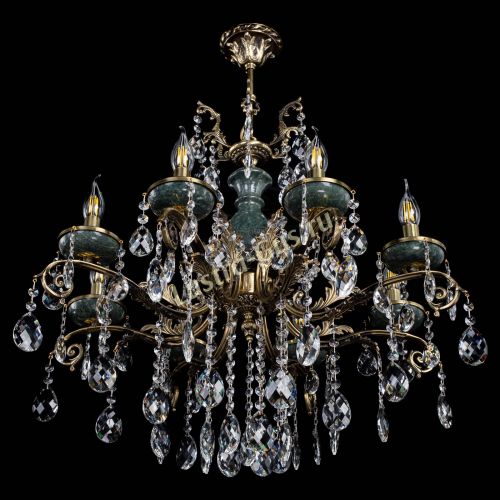 Люстра бронзовая Алфея Малахит №8 баден в Воронеже Гусь Хрустальный