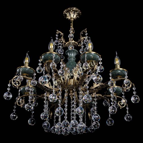 Люстра бронзовая Алфея Малахит №8 шар в Воронеже Гусь Хрустальный