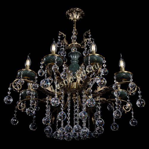 Люстра бронзовая Алфея Малахит №8 шар в Воронеже Гусь Хрустальный