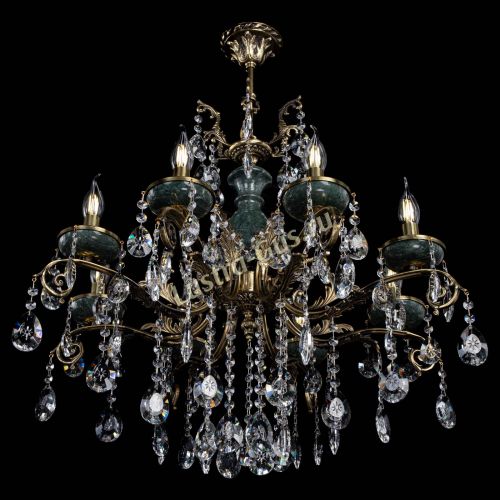 Люстра бронзовая Алфея Малахит №8 звездочка в Воронеже Гусь Хрустальный