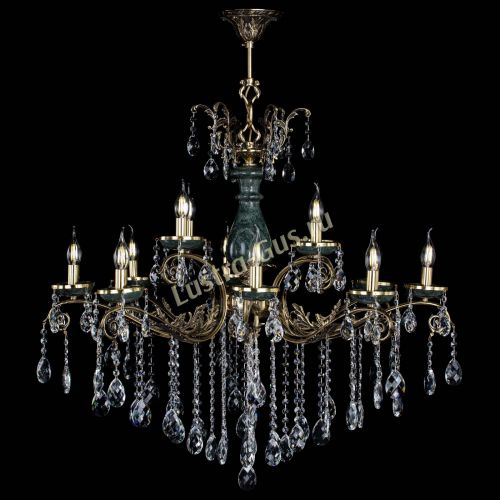 Люстра бронзовая Алфея Малахит №12 баден в Воронеже Гусь Хрустальный