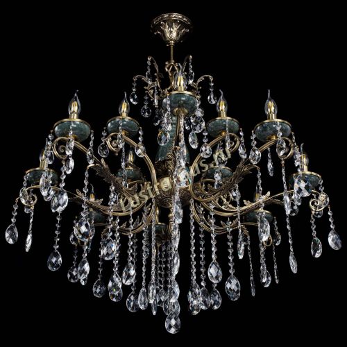 Люстра бронзовая Алфея Малахит №12 баден в Воронеже Гусь Хрустальный