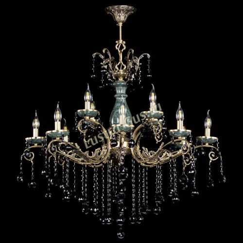 Люстра бронзовая Алфея Малахит №12 шар черная в Воронеже Гусь Хрустальный