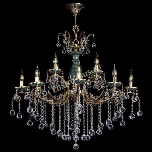 Люстра бронзовая Алфея Малахит №12 шар в Воронеже Гусь Хрустальный