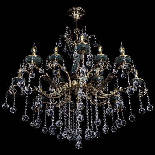 Люстра бронзовая Алфея Малахит №12 шар в Воронеже Гусь Хрустальный