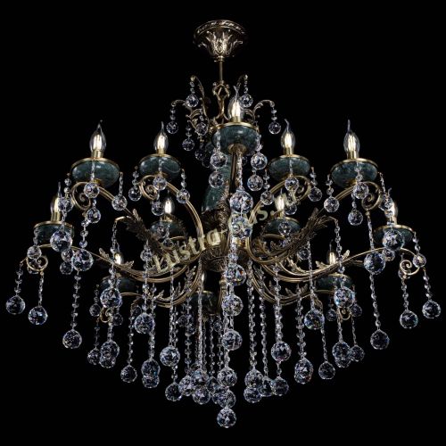 Люстра бронзовая Алфея Малахит №12 шар в Воронеже Гусь Хрустальный