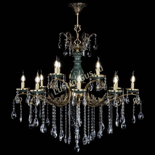 Люстра бронзовая Алфея Малахит №12 журавлик в Воронеже Гусь Хрустальный