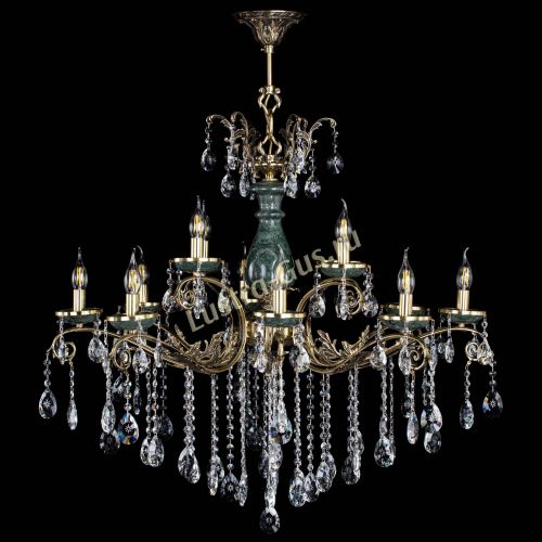 Люстра бронзовая Алфея Малахит №12 звездочка в Воронеже Гусь Хрустальный