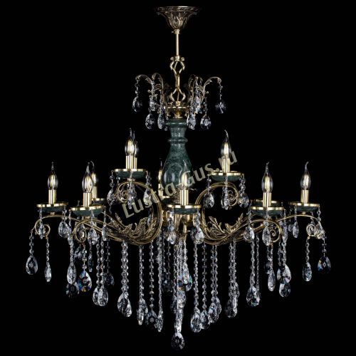 Люстра бронзовая Алфея Малахит №12 звездочка в Воронеже Гусь Хрустальный