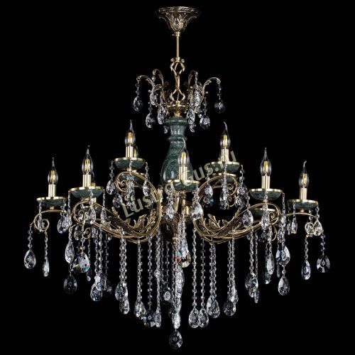 Люстра бронзовая Алфея Малахит №12 звездочка в Воронеже Гусь Хрустальный