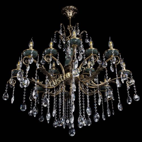 Люстра бронзовая Алфея Малахит №12 звездочка в Воронеже Гусь Хрустальный