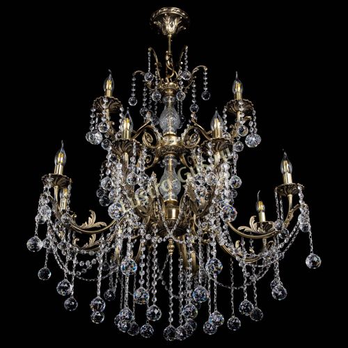 Люстра бронзовая Кассандра Алфея №12 шар в Воронеже Гусь Хрустальный