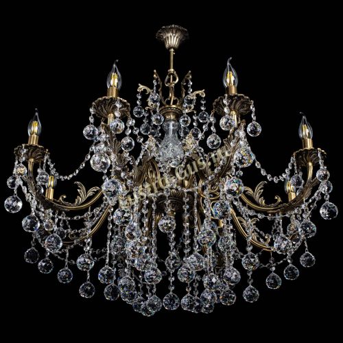 Люстра бронзовая Кассандра Алфея №8/1 шар в Воронеже Гусь Хрустальный