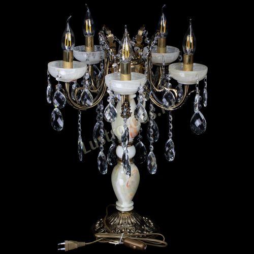 Настольная лампа Антик №5 с камнем в Воронеже Гусь Хрустальный