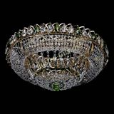 Люстра Кольцо Классика зеленая, диаметр 600 мм, подвески зеленого цвета, Люстры Гусь Хрустальный
