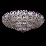 Люстра Кольцо Классика фиолетовая, диаметр 800 мм, цвет серебро, Люстры Гусь Хрустальный